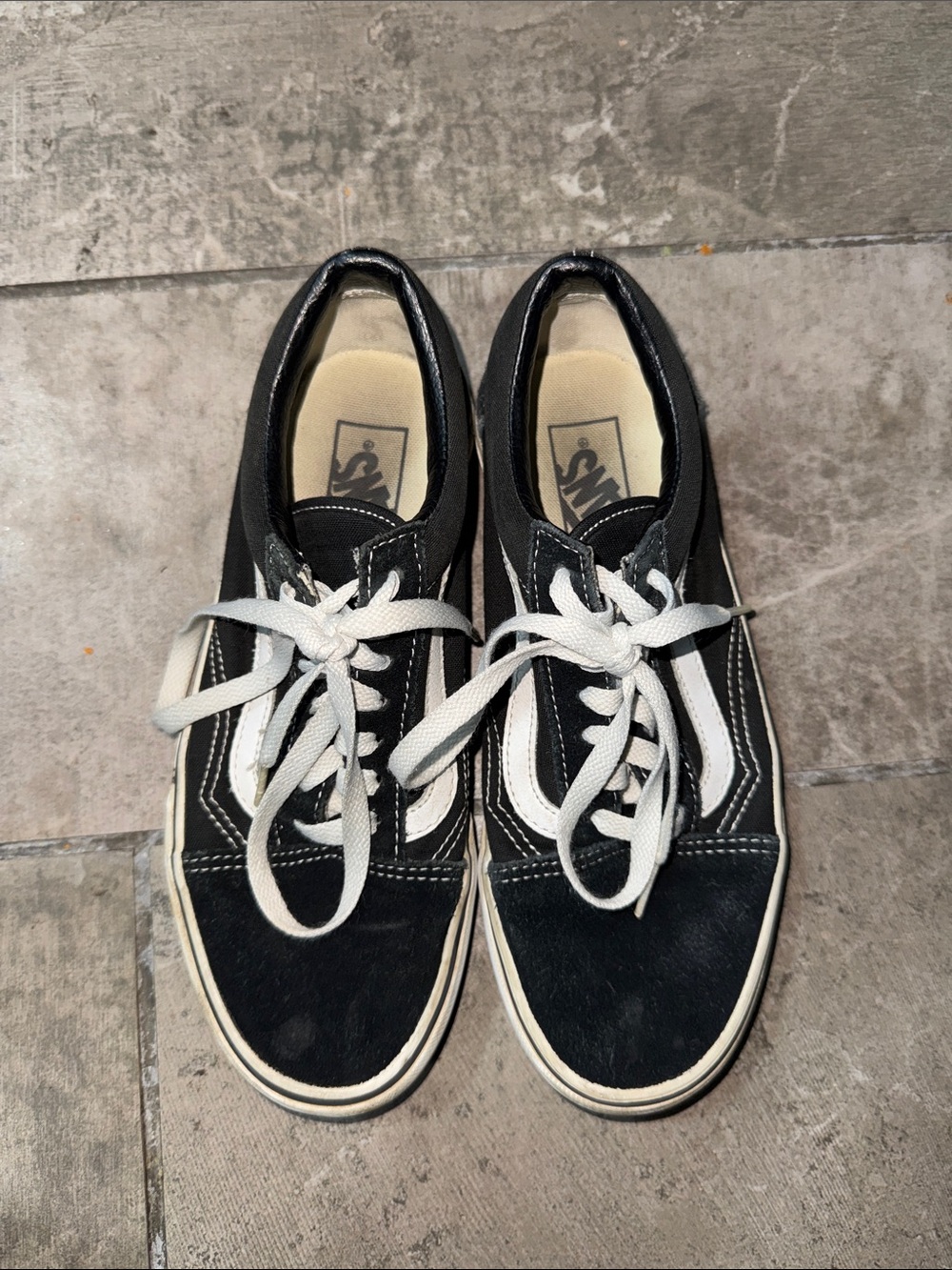 Vans Black and White Low-Top Skate Sneakers